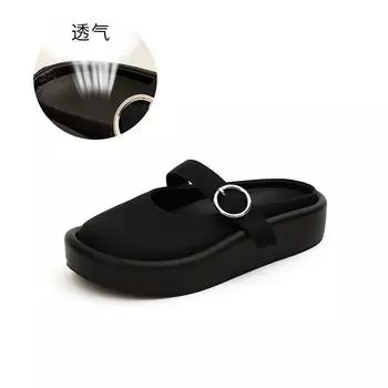 Genuine leather bag head slippers women s 2025 summer new women s slippers outer wear women s fashion half-drag versatile cool slippers women 35