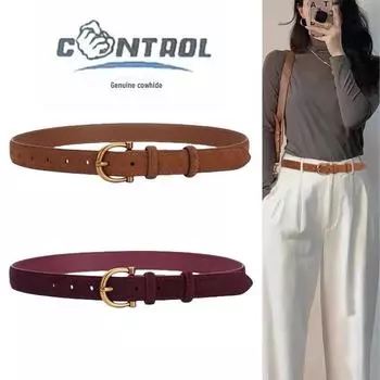 Genuine Leather Belt - Stylish Women s All-Match Suit and Jeans Accessory 100 cm