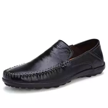 Genuine Leather Brown Men Moccasins Casual Shoes Luxury Men Black Designer Loafers Slip On Driving Shoes Zapatos Para Hombres 37