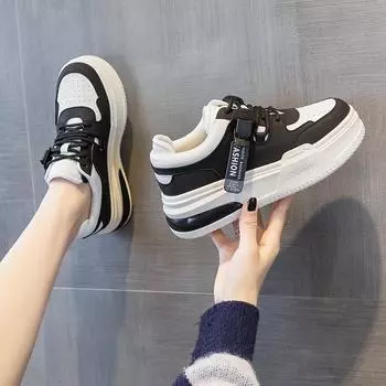 Genuine Leather Casual White Shoes Thick Bottom Women s Shoes Sports Board Shoes 35 белый