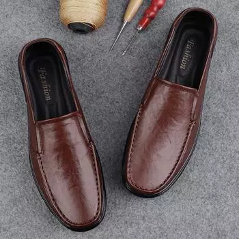 Genuine Leather Driving Casual Shoes Luxury Men Loafers Soft Moccasins Autumn Winter Shoes Man High Quality Mens Business Shoes 38
