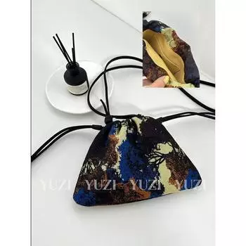 Genuine Leather Fashion All-Match Niche Design Cloud Bag Oil Painting Forest (Inner Upgrade)