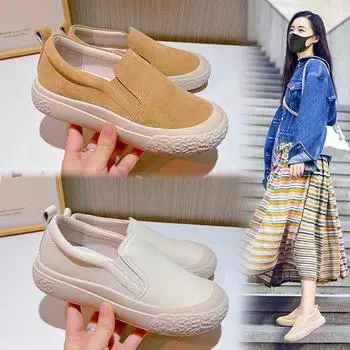 Обувь из натуральной кожи Fisherman Shoes на плоской подошве, повседневные одинарные туфли, женские туфли с неглубоким носком 35 чёрный