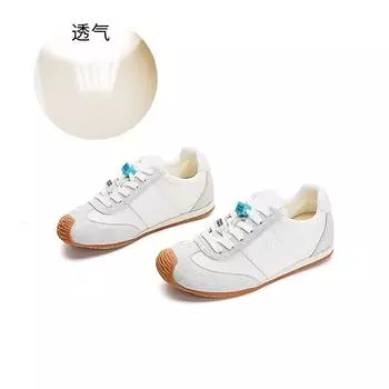 Genuine leather Forrest Gump shoes women s 2025 autumn new crooked head sports retro moral training shoes women s casual versatile white shoes women 35