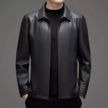 Genuine leather jacket men s first layer sheepskin men s motorcycle business casual autumn and winter leather jacket jacket 170