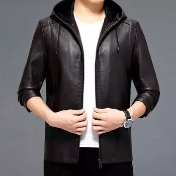 Куртка из натуральной кожи мужская из овчины осенне-зимняя мужская мотоциклетная кожаная куртка с капюшоном кожаная куртка куртка 170