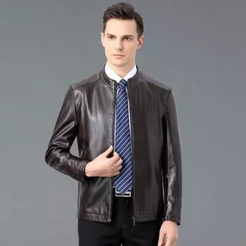 Genuine leather jackets for men, sheepskin casual men s genuine leather jackets for middle-aged and elderly dads, thin jackets 170