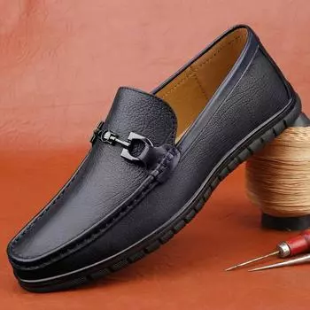 Мокасины из натуральной кожи, мужские мягкие мокасины для вождения, высококачественные туфли без застежек, люксовые брендовые туфли для отдыха и прогулок, мужская обувь для активного отдыха 37