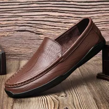 Genuine Leather Man Loafers Luxury Comfy Casual Shoes for Men Handmade Men Driving Flats Male Moccasins Leisure Walk Boat Shoes 37
