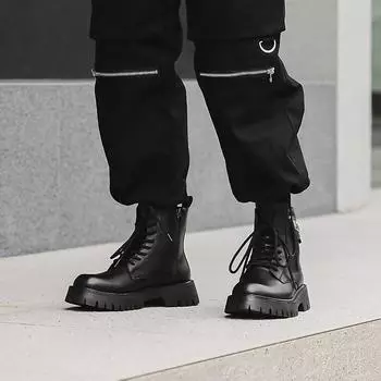 Ботинки Мартин из натуральной кожи Мужские ботинки Ретро Модные ботинки Высокие ботинки Мартин Мужские Осенние Мужские Короткие ботинки Оптом 39