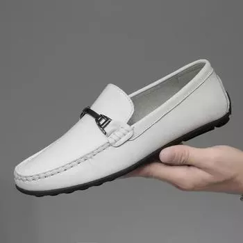 Genuine Leather Men Casual Shoes Luxury Mens Loafers Moccasins Breathable Slip on Brand Male Driving Shoes Business Formal Flats 37