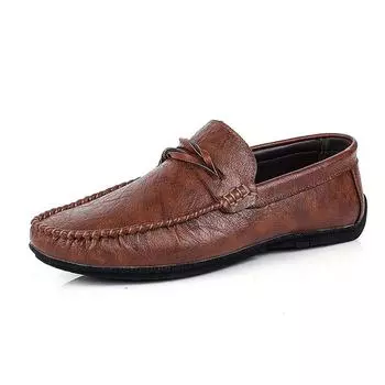 Genuine Leather Men Loafers for Men Classic Soft Moccasins High Quality Men Flat Evening Dress Slip-on Comfy Retro Driving Shoes 39 чёрный