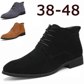 Genuine Leather Men s Boots 2024 British Style Men Leather Shoes Comfortable Wear-resistant Male Casual Boots Botas Para Hombre 38