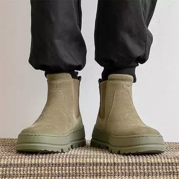 Genuine leather men s boots Classic retro design Leisure Business Party Daily street walking office Youth adult quality shoes 39 чёрный