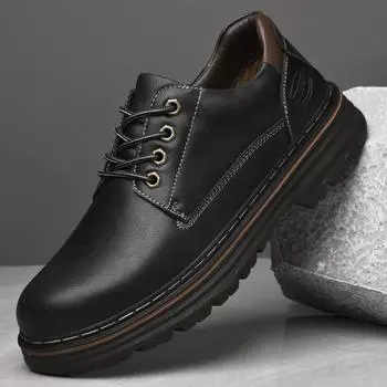 Genuine Leather Men s Business Shoes Luxury Brand Formal Oxford Shoes Comfy Men Casual Sneakers Male Footwear Wedding Dress Shoe 38 чёрный