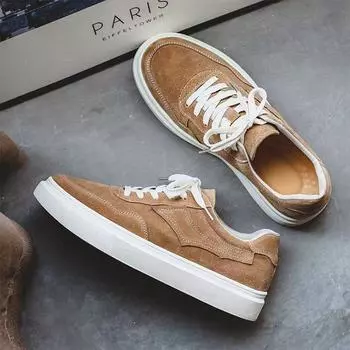 Genuine Leather Men s Casual Shoes Are Versatile for Sports Trendy and Retro Casual Sports Breathable Men Shoes Sneakers Shoe 38 хаки