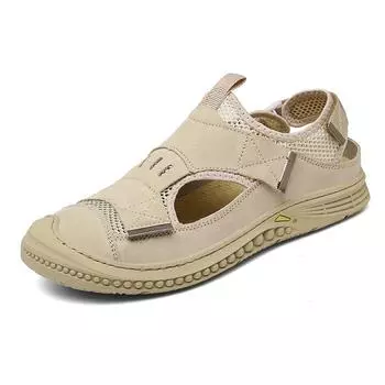 Genuine Leather Men s Sandals Summer Breathable Men Casual Shoes Non-Slip Outdoor Men Beach Shoes Roman Sandals Plus Size 38-46 38