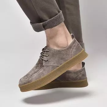 Genuine leather men s shoes Trendy casual versatile styles Daily office and leisure party Youth quality Walking shoes 38-45 New 38 коричневый