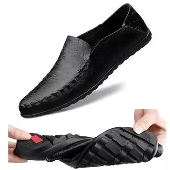 Genuine Leather Men Shoes Soft Moccasins Loafers Men Brand Men Flats Comfy Boat Shoes