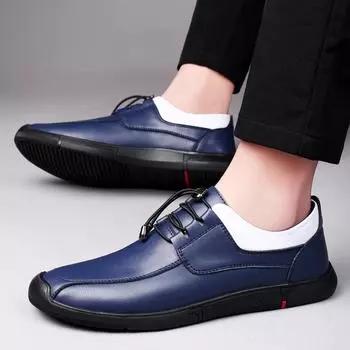 Genuine Leather Mens All-match Sneakers Men s Shoes Outdoor Men Casual Shoes 2024 New Arrival Men Business Driving Footwear 38 чёрный