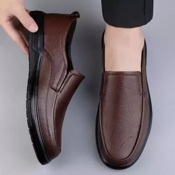 Мужская обувь из натуральной кожи, мужские мокасины ручной работы, деловая повседневная обувь без застежек, классические туфли для вождения из мягкой кожи, удобные мужские туфли на плоской подошве 37 чёрный