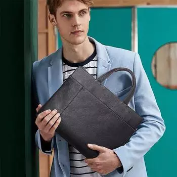 Мужская сумка из натуральной кожи, мягкая кожа, модная, ручная, для документов, сумка из коровьей кожи, сумка через плечо, деловой, повседневный рюкзак One Size чёрный