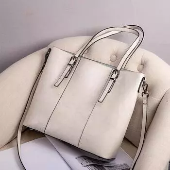 Genuine Leather Women s Bag New Retro Shoulder Bag Women s Large Capacity Tote Bag Fashionable Commuter Bucket Bag