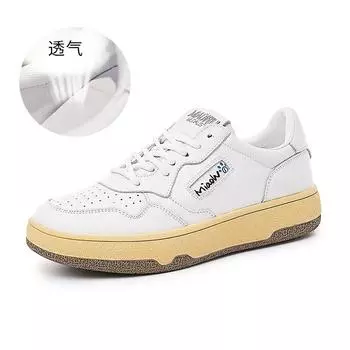 Genuine leather women s shoes 2025 new spring and summer single shoes versatile moral training shoes women s casual board shoes women s trendy fashion 35