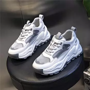 Genuine leather women s shoes 2025 new summer leisure sports breathable dad shoes women s thick-soled versatile shallow single shoes children 35