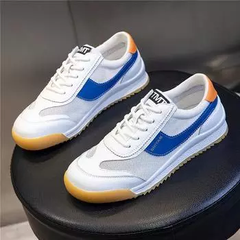 Genuine leather women s shoes 2025 new summer women s breathable casual sports shoes flat bottom shallow mouth low top transparent net shoes children 35
