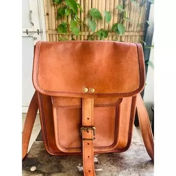 Genuine Limited Leather Messenger Laptop Briefcase Satchel Women Bag Brown 11 x 9 x 3 in