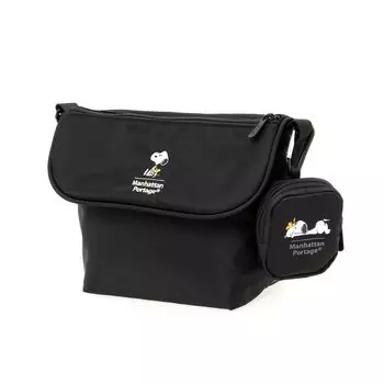 Genuine Messenger Bag MP1603FZPPEANUTSFW24 Nylon Messenger Bag FZP PEANUTS FW2024 Black [Manhattan Portage] [Official]