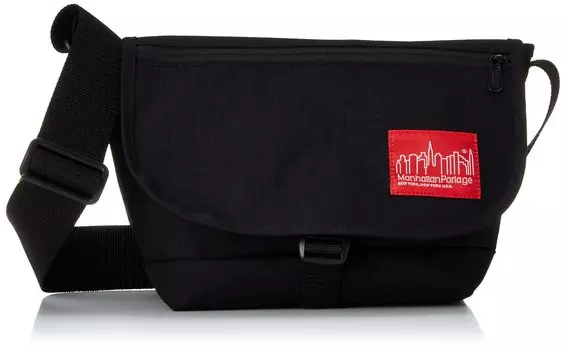 Genuine Messenger Bag Nylon Messenger Bag JR Flap Zipper Pocket MP1605JRFZP Black [Manhattan Portage] [Official]