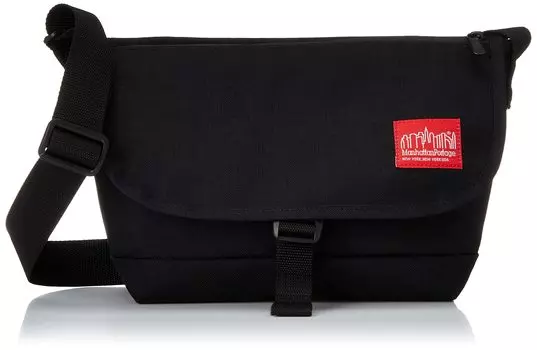 Genuine Messenger Bag Nylon Messenger Bag JRS Flap Zipper Pocket MP1605JRSFZP Black [Manhattan Portage] [Official]
