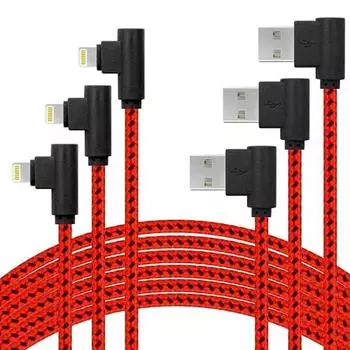 [Genuine MFi Certified Product] iPhone Charging Cable L-shaped Lightning Cable [3M Set of 3] Rapid Charging & High Speed ??Data Sync iPhone Charging C