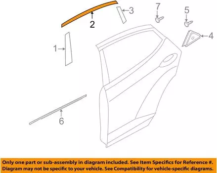 Genuine OEM 86382-3X000 Tape - RR Door Black Frame Upper, LH / 863823X000 for Hyundai Kia