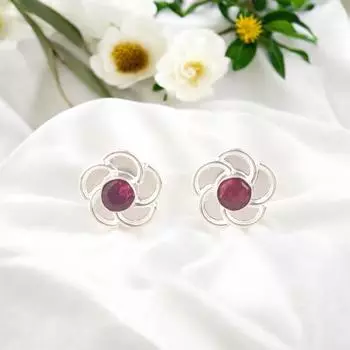 Genuine Pink Rubellite 925 Sterling Silver Handmade Gift Jewelry Earrings 0.5 EE-157-10