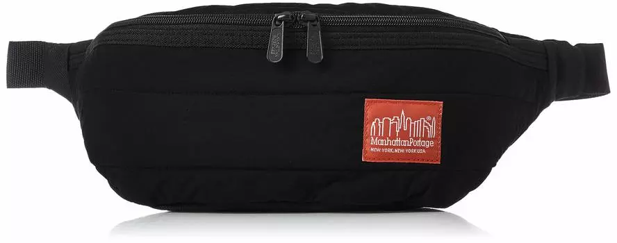 Genuine Product Waist Bag Quilting Fabric Brooklyn Bridge Waist Bag Black [Manhattan Portage] [Official]