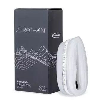 Genuine Schwalbe Aerozan TPU 60mm Tube, 17E-SV, Presta, 700 ETRTO 37/50-622 белый