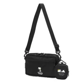 Genuine Shoulder Bag MP1404LPEANUTSFW24 Jogger Bag PEANUTS FW2024 Black [Manhattan Portage] [Official]