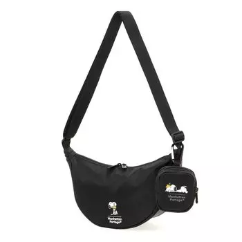 Genuine Shoulder Bag MP2403PEANUTSFW24 Bronck Crescent Bag PEANUTS FW2024 Black [Manhattan Portage] [Official]