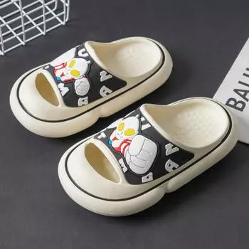 Genuine Ultraman summer new children s soft-soled cool slippers outer wear home home bathroom sandals non-slip 140Mm [Recommended foot length 12.5-13 cm]