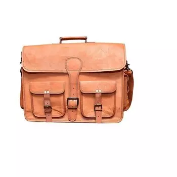 Genuine Vintage Leather Bag Men s Messenger Shoulder Laptop Bag Briefcase 15 x 11 x 4 in