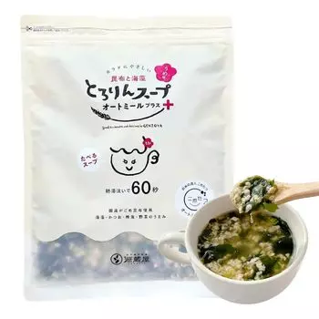 Genzoya 1 порция содержит около 50 тающих овсяных хлопьев с водорослями и вкусом умэ, 300 г x 1 пакетик, диетический суп быстрого приготовления, 15 ккал! [О чашках]