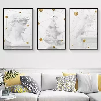 GEO СТАТУЯ, настенная художественная картина, холст, картина, плакат, печать, настенные художественные фотографии, украшение для гостиной 21*30cm