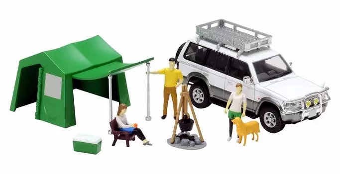 GeoColle64 164 #Car Snap 01a Лагерь (TLV-NEO Mitsubishi Pajero Mid Roof Wide VR эксклюзивный цвет включен) Аксессуары и готовый набор мини-машинок