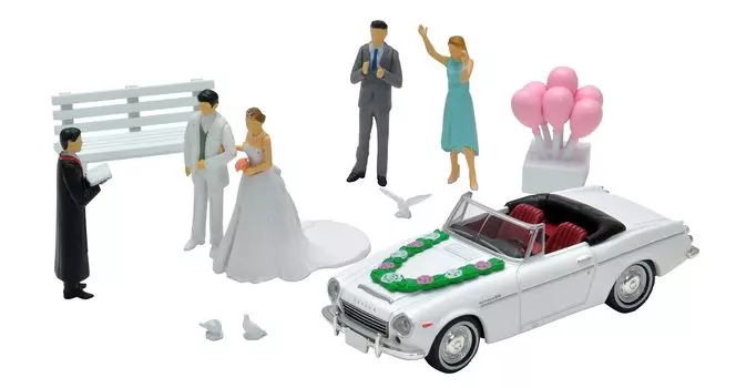 Geocolle 64 Car Snap 13a Wedding 1600 Sports окрашенный частично собранный завершенный набор мини-автомобиля 321286 1/64# (Датсун включен) АБС / ПВХ