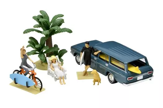 Geocolle 64 Car Snap 19a Surfing ABS частично мини-машина набор 1/64# смола/ПВХ куклы/аксессуары (окрашенный, собранный) + литье под давлением