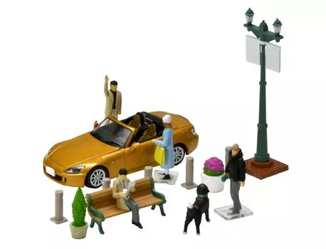 Geocolle Car Snap 22a Urban Street Corner 2 ABS частично мини-машина набор 64# смола/ПВХ куклы/аксессуары (окрашенный, собранный) + литье под давлением