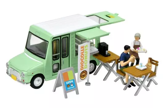 Geocolle Car Snap 24a Donut Shop набор из пластика ABS ПВХ, масштабная модель мини-машины, 64# смола, кукла/аксессуары + литье под давлением 1/64
